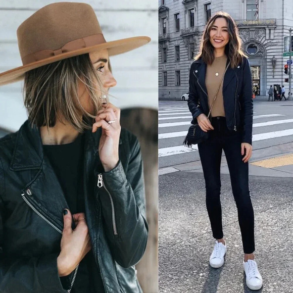 Madewell Washed Leather Jacket‎ Black Moto Biker Size XS - Picture 3 of 16